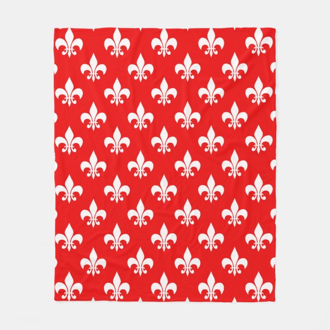 Cobertor De Velo Lírio Vermelho Branco (Frente)