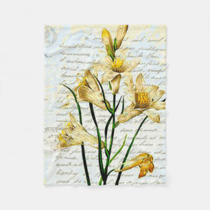 Cobertor De Velo Lírios e texto