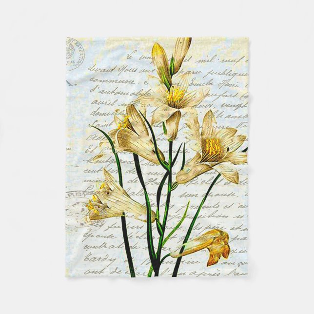 Cobertor De Velo Lírios e texto (Frente)