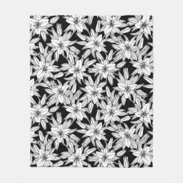Cobertor De Velo Lírios em Flor em Preto e Branco 