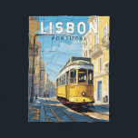 Cobertor De Velo Lisboa Portugal Yellow Tram Viagem Art Vintage<br><div class="desc">Design de viagem vetor de Lisboa em estilo emblema. Uma cidade portuária próspera localizada na foz do rio Tagus,  conhecida pelos seus antigos edifícios de cor pastel.</div>