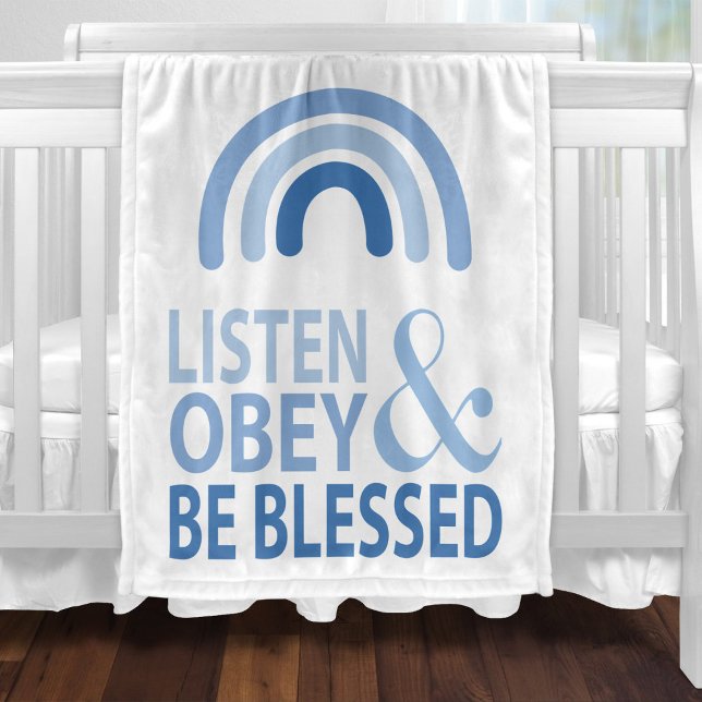 Cobertor De Velo Listen Obey and Be Blessed  (Criador carregado)
