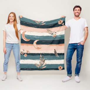Cobertor De Velo Listra Boho Celestial Lua em Tons Terrosos