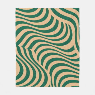 Cobertor De Velo Listra de Zebra Bege Verde Minimalista Primavera V