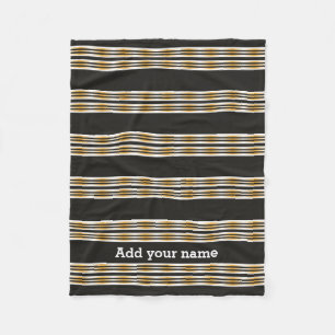 Cobertor De Velo Listras brancas Dourados pretas modernas