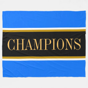 Cobertor De Velo Listras de corrida CHAMPIONS Azul brilhante Preto
