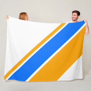 Cobertor De Velo Listras de corrida laranja dourado brilhante azul 