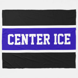Cobertor De Velo Listras de Hóquei em Branco Azul-Negro Brilhante, 