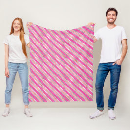 Cobertor De Velo Listras de Natal em Folha de Pink, Dourado e Prata