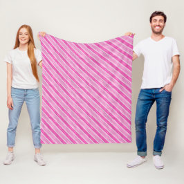 Cobertor De Velo Listras de Natal em Folha de Pink e Prata Elegante