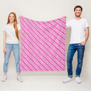 Cobertor De Velo Listras de Natal em Folha de Pink e Prata Elegante