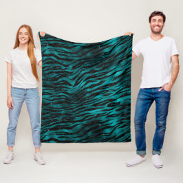 Cobertor De Velo Listras de Tigre com Glitter Glam em Ombre Verde A