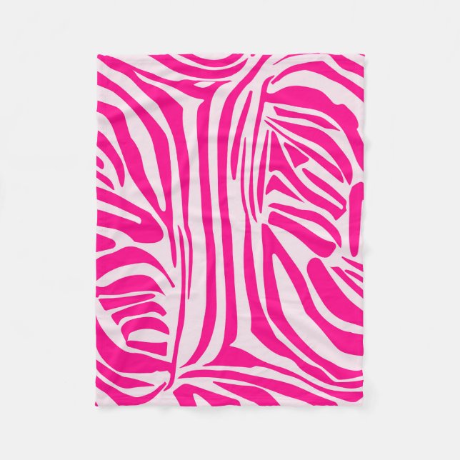 Cobertor De Velo Listras de zebra rosa (Frente)