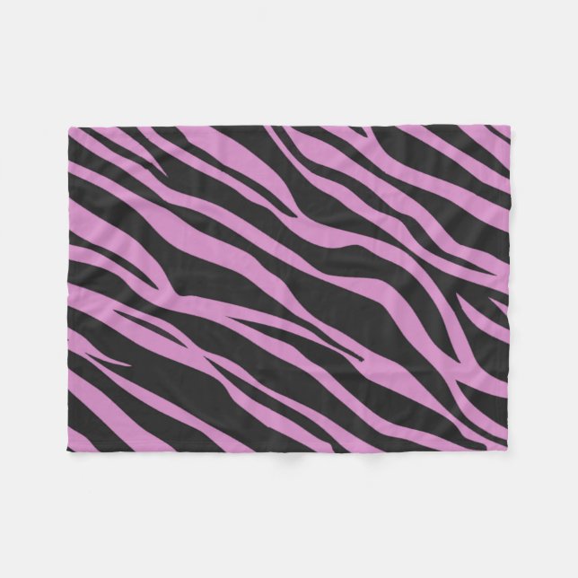 Cobertor De Velo Listras de Zebra Rosa Orquídea (Frente (Horizontal))