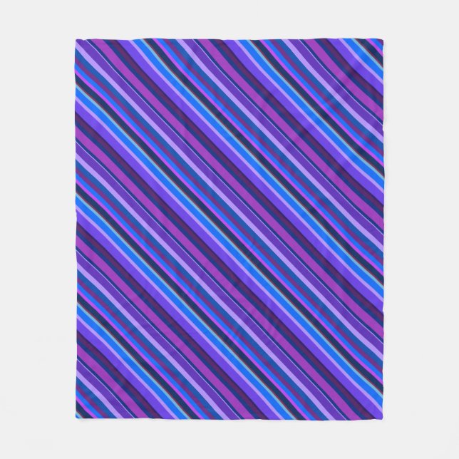 Cobertor De Velo Listras diagonais em azul e roxo (Frente)