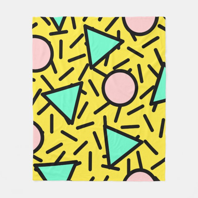 Cobertor De Velo Listras do mosaico: padrão retro memphis (Frente)