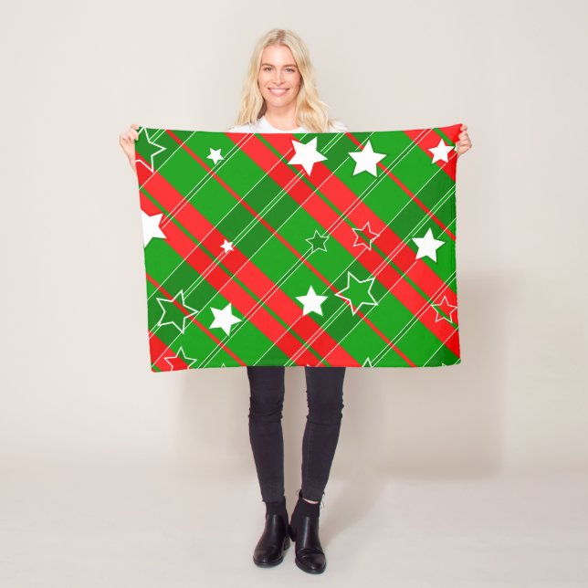 Cobertor De Velo Listras E Linhas Vermelhas E Verdes (In Situ)