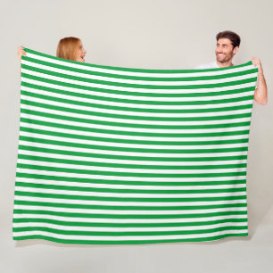Cobertor De Velo Listras Finas Vintage Verde e Branco