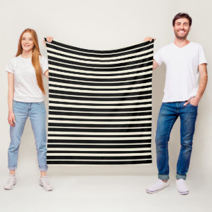 Cobertor De Velo Listras Horizontais Preto e Branco Minimalistas