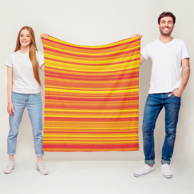 Cobertor De Velo Listras Laranja Vermelho Amarelo (In Situ)