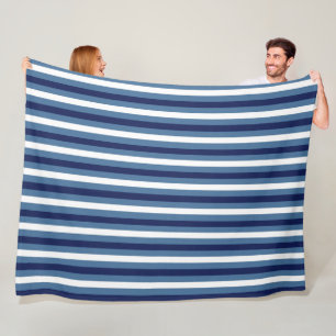Cobertor De Velo Listras Náuticas Azul Naval Azul Fumê Branco Cresp