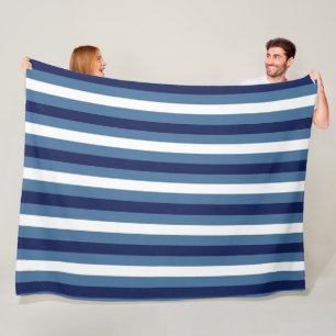 Cobertor De Velo Listras Náuticas Azul Navy Azul Fumê Branco Cresp