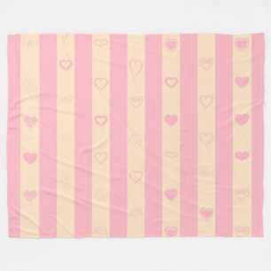 Cobertor De Velo Listras Rosa Padrão de Coração Moderno