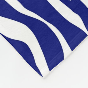 Cobertor De Velo Listras-zebra - Azul-cobalto-escuro e branco