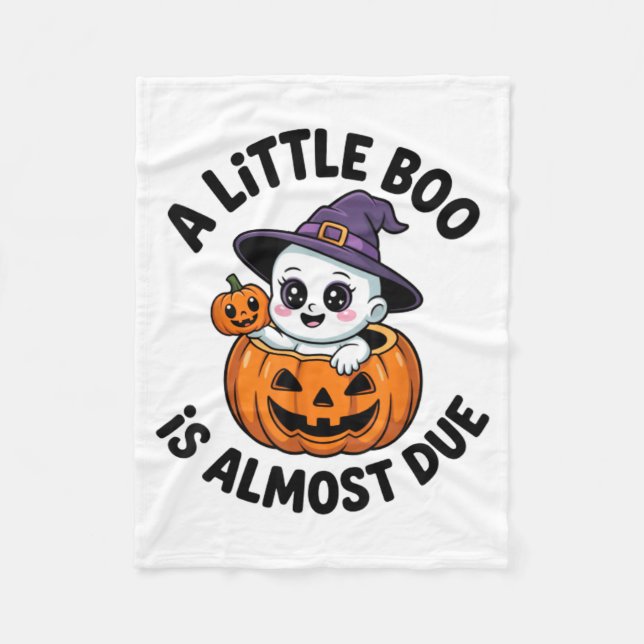 Cobertor De Velo Little Boo Is Almost Due Cute Halloween Pregnancy  (Frente)