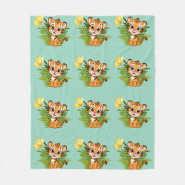 Cobertor De Velo Little Tiger & Butterfly Fleece Blanket