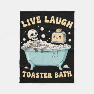 Cobertor De Velo Live Laugh Toaster O Esqueleto Engraçado Meme Dark