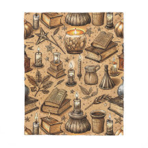 Livros de Bruxaria Vintage & Padrão de Velas