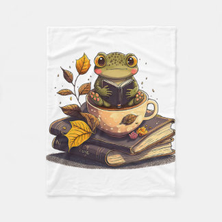 Cobertor De Velo Livros De Leitura De Sapos Que Amam O Café