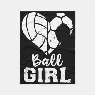 Cobertor De Velo Ll Girl Heart Funny Soccer Volleyll Girl 