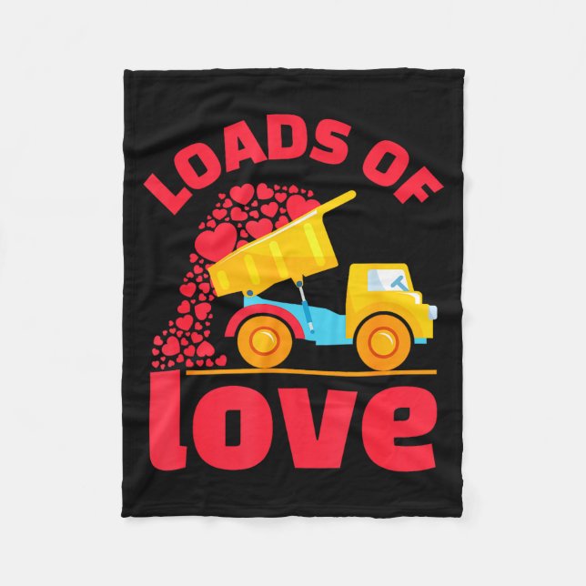 Cobertor De Velo Loads Of Love Truck Hearts Valentines Day Kids Tod (Frente)