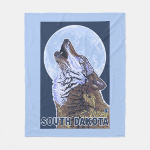 Cobertor De Velo Lobo cinzento HowlingSouth Dakota
