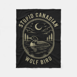 Cobertor De Velo Lobo Pássaro Canadense Engraçado Loon Hockey Vida