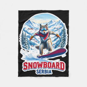 Cobertor De Velo Lobo Selvagem Da Aventura Snowboard Sérvia
