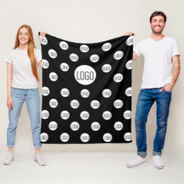 Cobertor De Velo Logotipo branco na etapa simples preta e repita