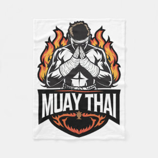 Cobertor De Velo Logotipo de Muay Thai - Lutador de Boxe Tailandês