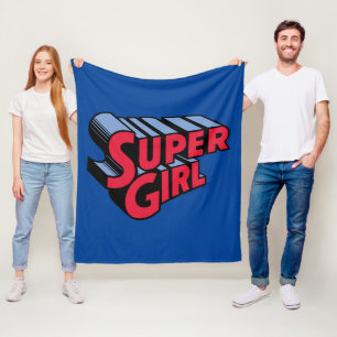 Cobertor De Velo Logotipo de nome empilhado da Supergirl vermelha e