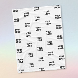 Cobertor De Velo Logotipo simples de repetição Branco