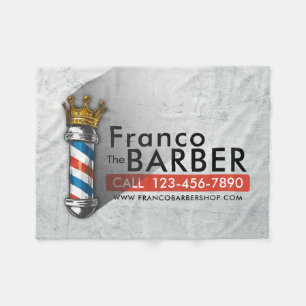 Cobertor De Velo Loja de Cabelo Barbeiro Rei Coroa Pólo de Barbeiro