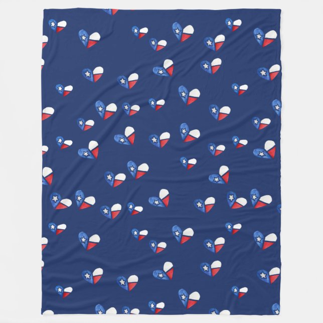 Cobertor De Velo Lone Star State Texas Flag Heart (Frente)