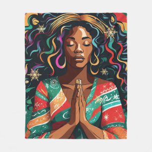 Cobertor De Velo Lorde Bless e Mantenha-a no Natal, mulher negra