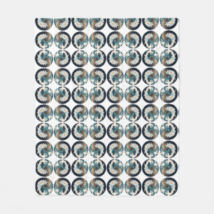 Cobertor De Velo Lotus Branco e Onda Oceânica - Elegância em movime