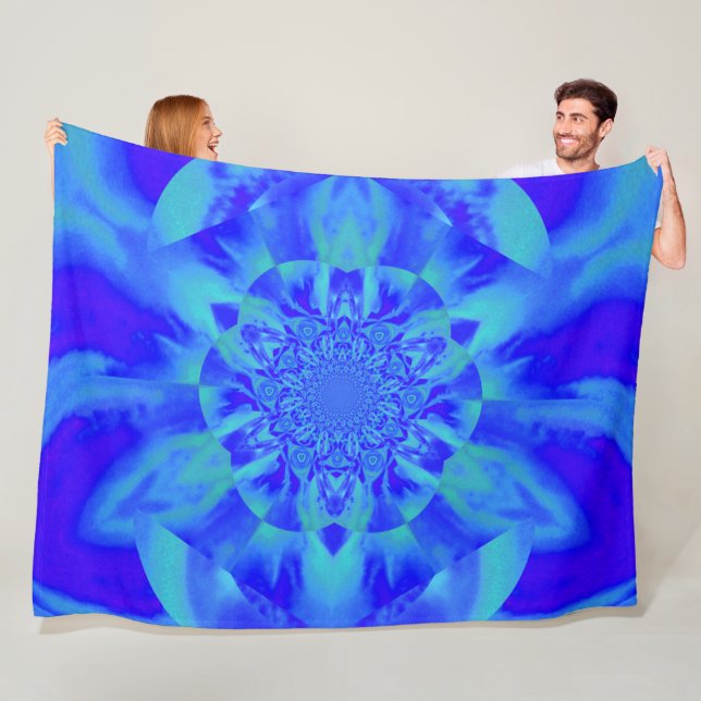 Cobertor De Velo Lotus em Blue Satin Fleece Blanket (In Situ)