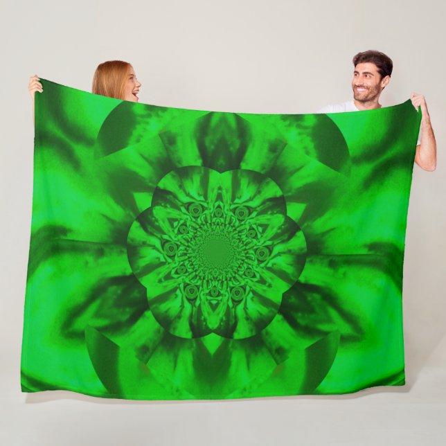 Cobertor De Velo Lotus em Green Satin Fleece Blanket (In Situ)
