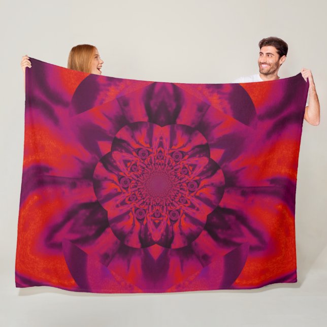 Cobertor De Velo Lotus em Red Satin Fleece Blanket (In Situ)