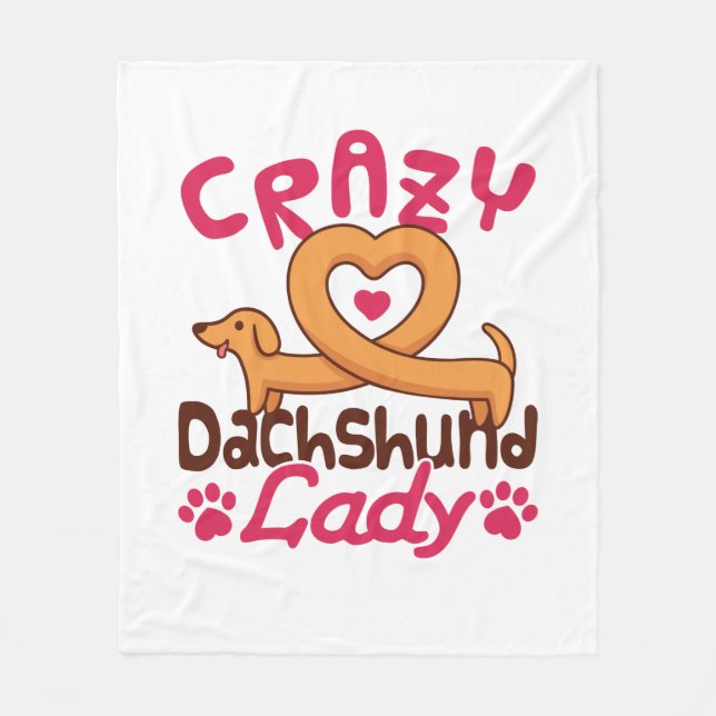 Cobertor De Velo Louca Dachshund Lady Doxie Mãe (Frente)
